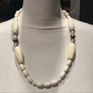 White Jade and Turquoise, Opal and Gold necklace